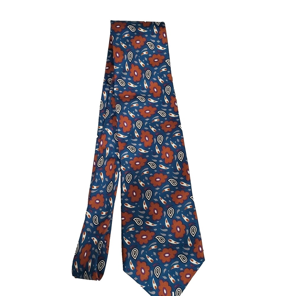 Christian Dior Monsieur Men's One Size Blue Floral Silk‎  Necktie Formal Wear